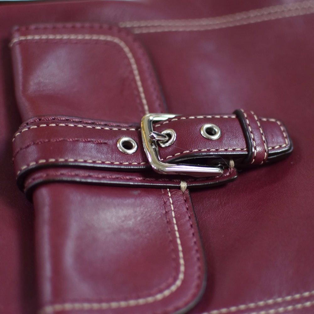Vintage Coach Red Leather Crossbody Purse Bag - Picture 7 of 9